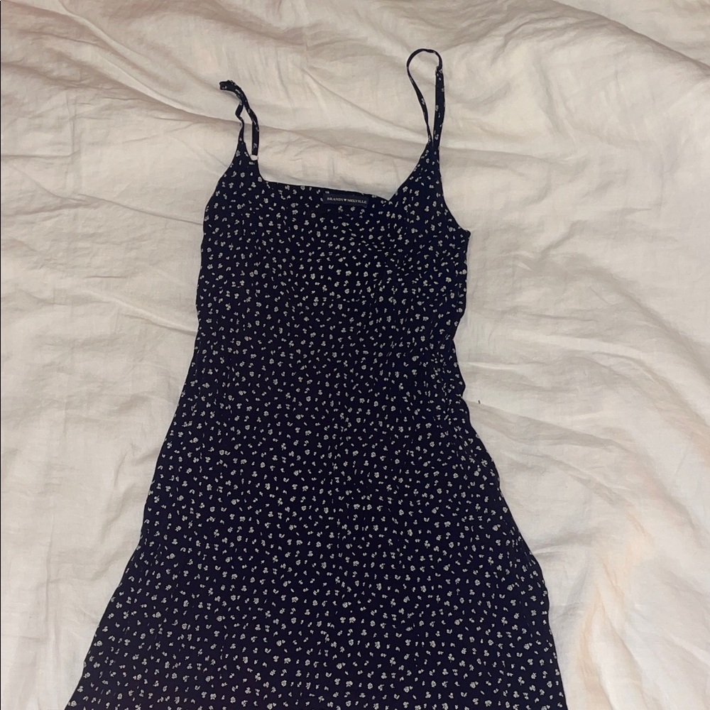 Navy and White Spaghetti Strap Dress
